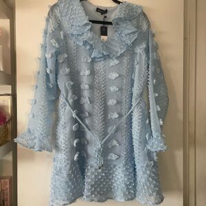 Textured ruffled Dress| Rêveuse| Powder blue| Medium| NWT